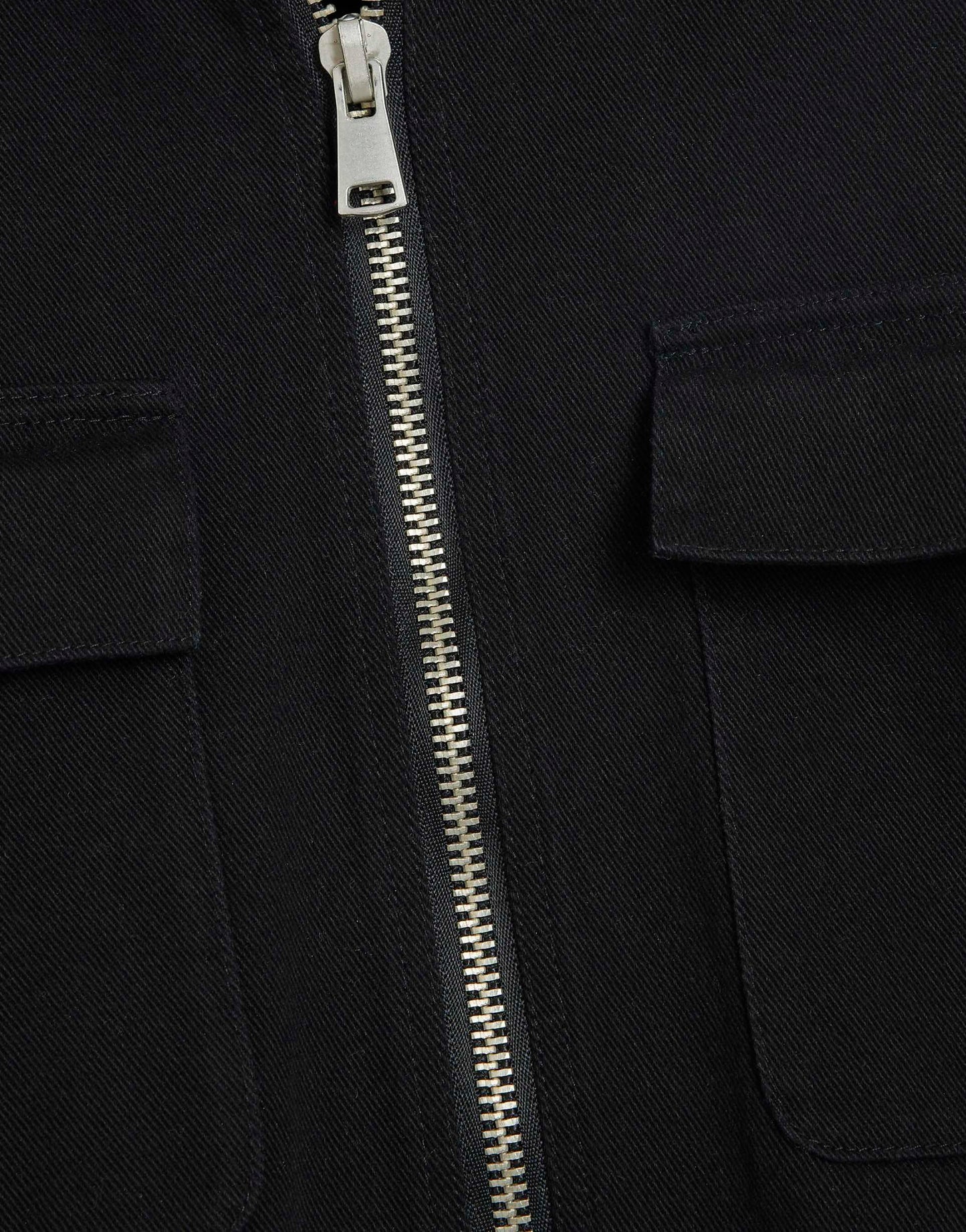 Zip Up Twill Overshirt