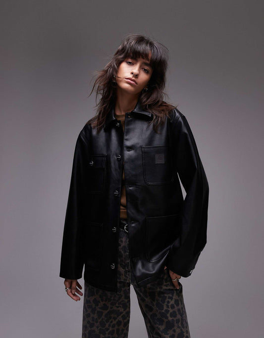 Michigan Faux Leather Jacket