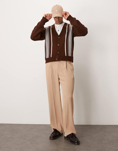 Relaxed Boxy Fit Knitted Cardigan