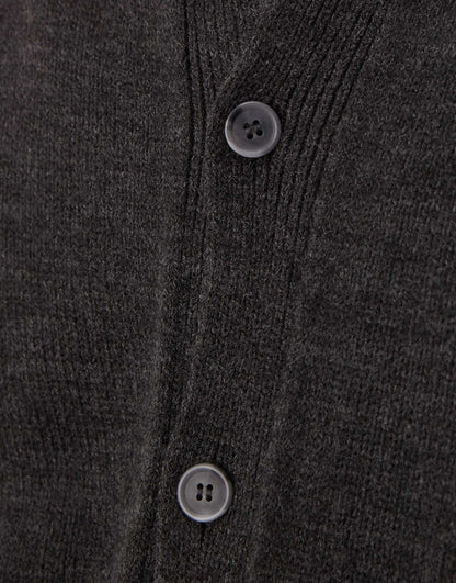 Relaxed Boxy Fit Knitted Crew Neck Cardigan