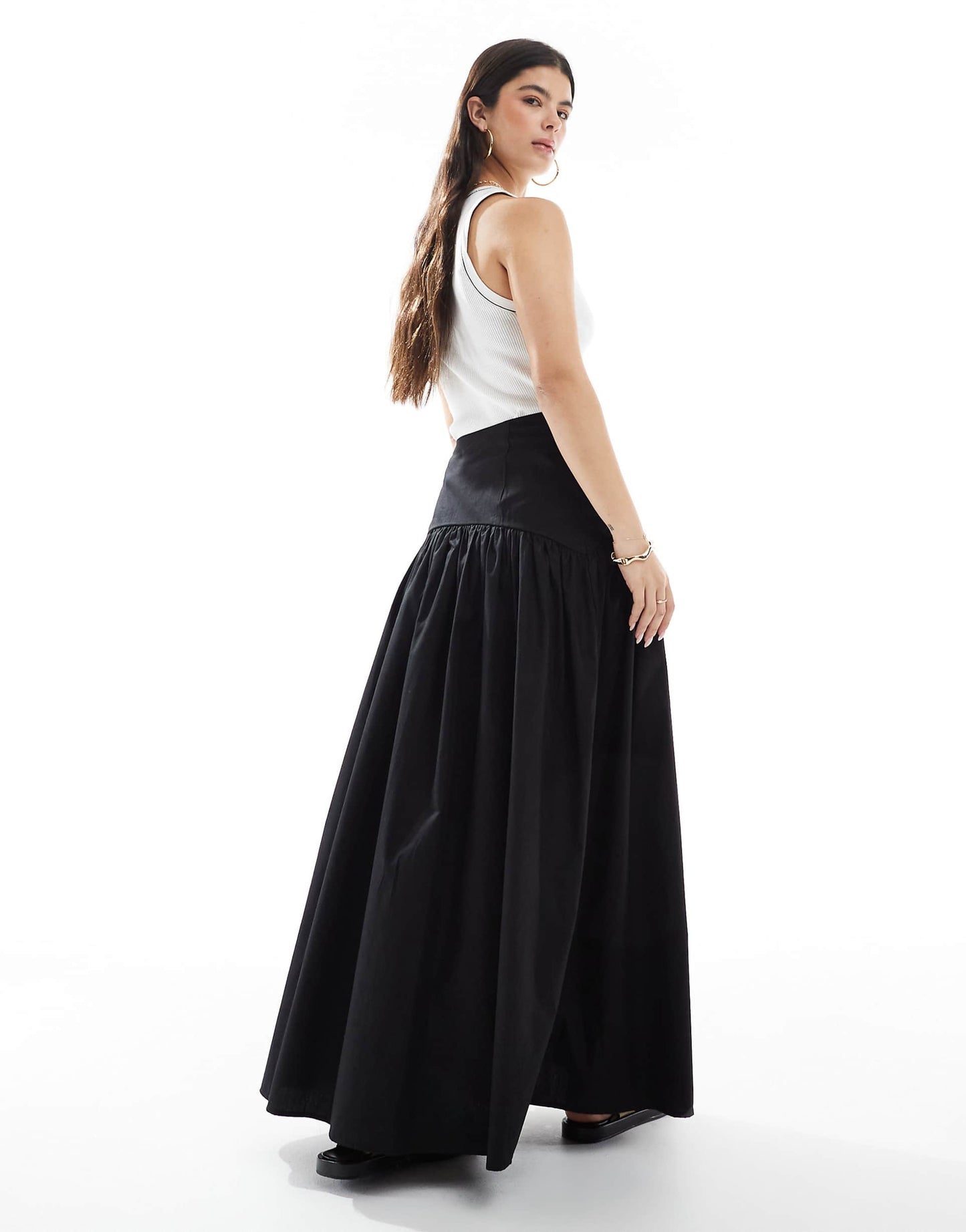 Drop Waist Maxi Skirt