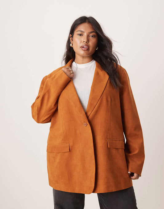 Curve Oversized Suede Blazer