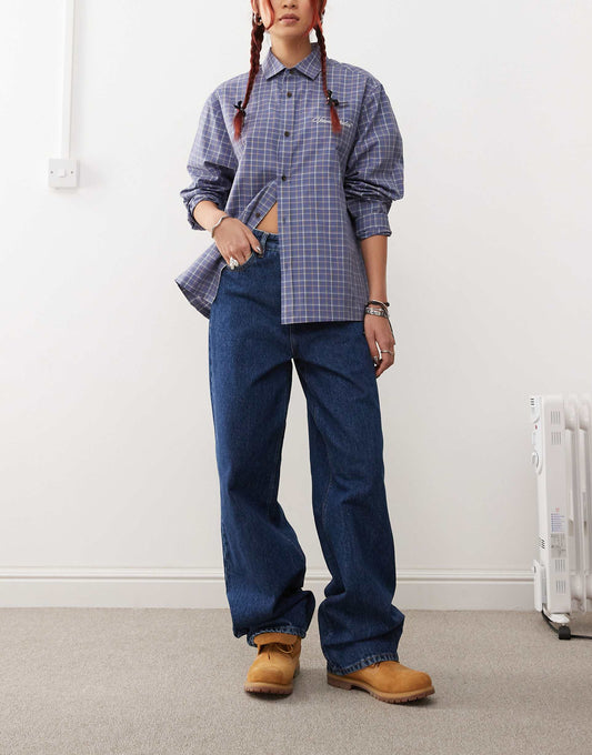 Donna Relaxed Fit High Waist Wide Straight Leg Jeans