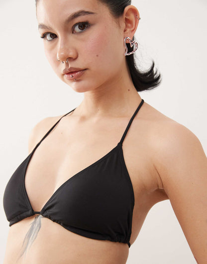 Mix And Match Triangle Tie Up Bikini Top
