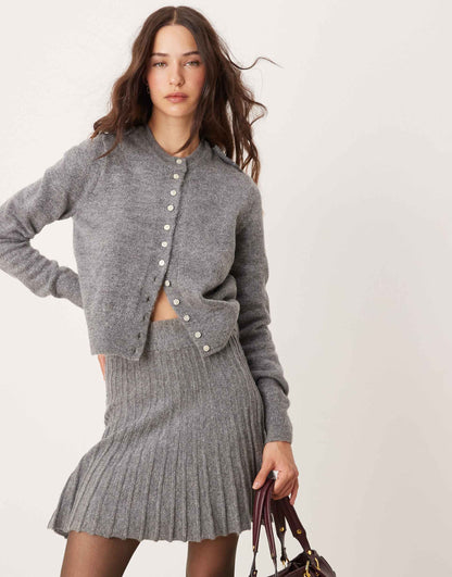 Clean Button Cardigan Co-Ord