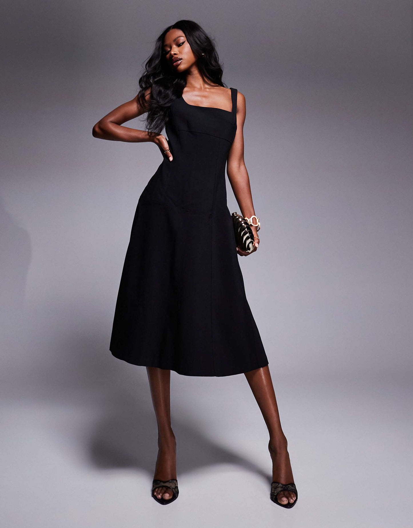 Tailored Seamed Midi Dress