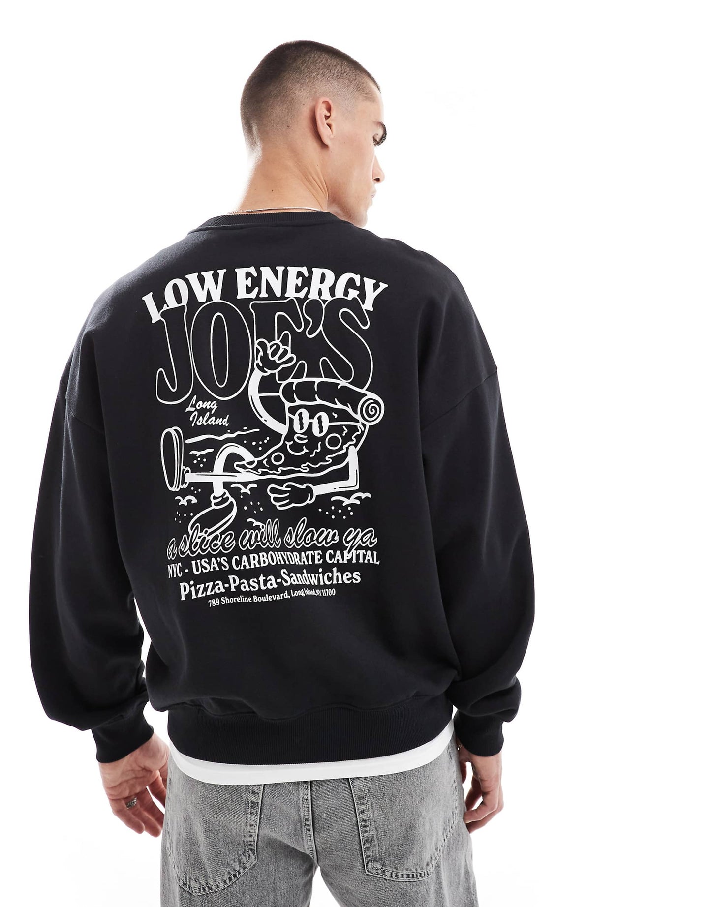 Oversized Sweat With Pizza Back Print