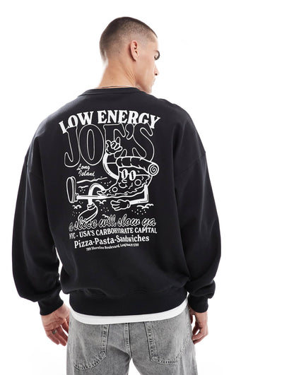 Oversized Sweat With Pizza Back Print