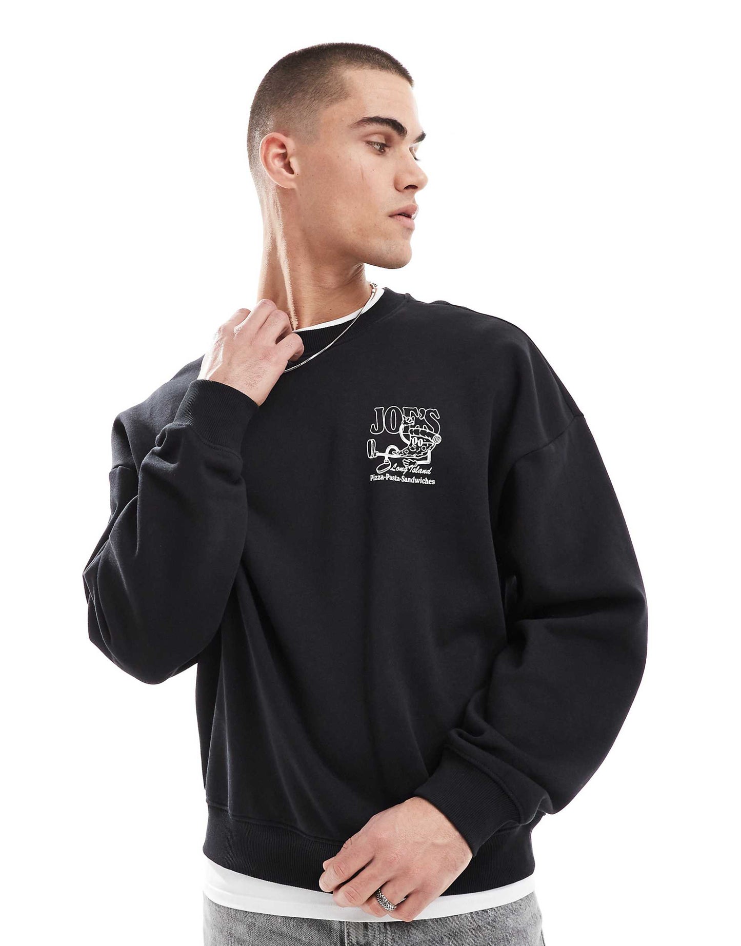 Oversized Sweat With Pizza Back Print