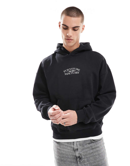 Oversized Hoodie With Sanctuary Back Print