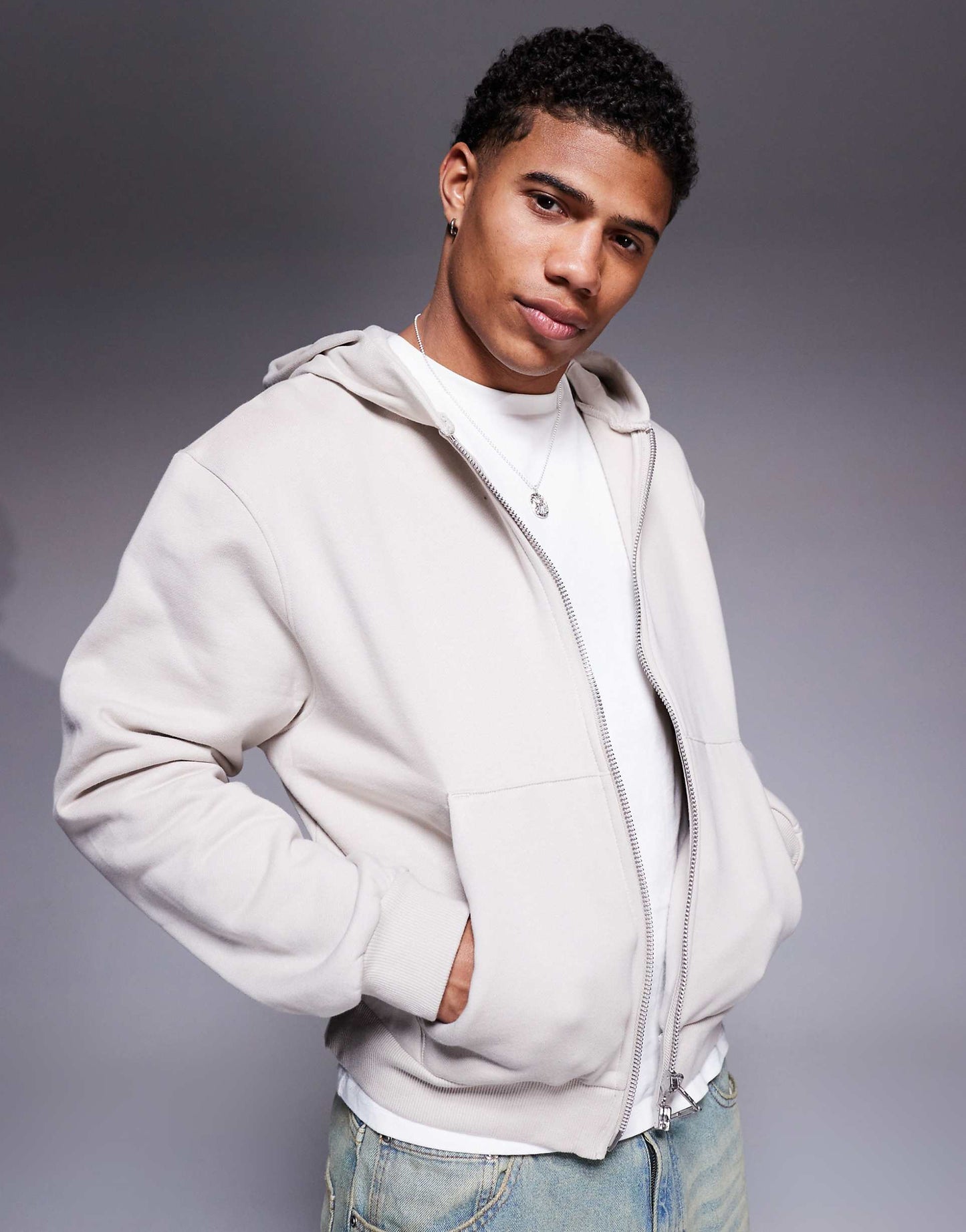 Premium Heavyweight Boxy Oversized Zip Through Hoodie 400Gsm