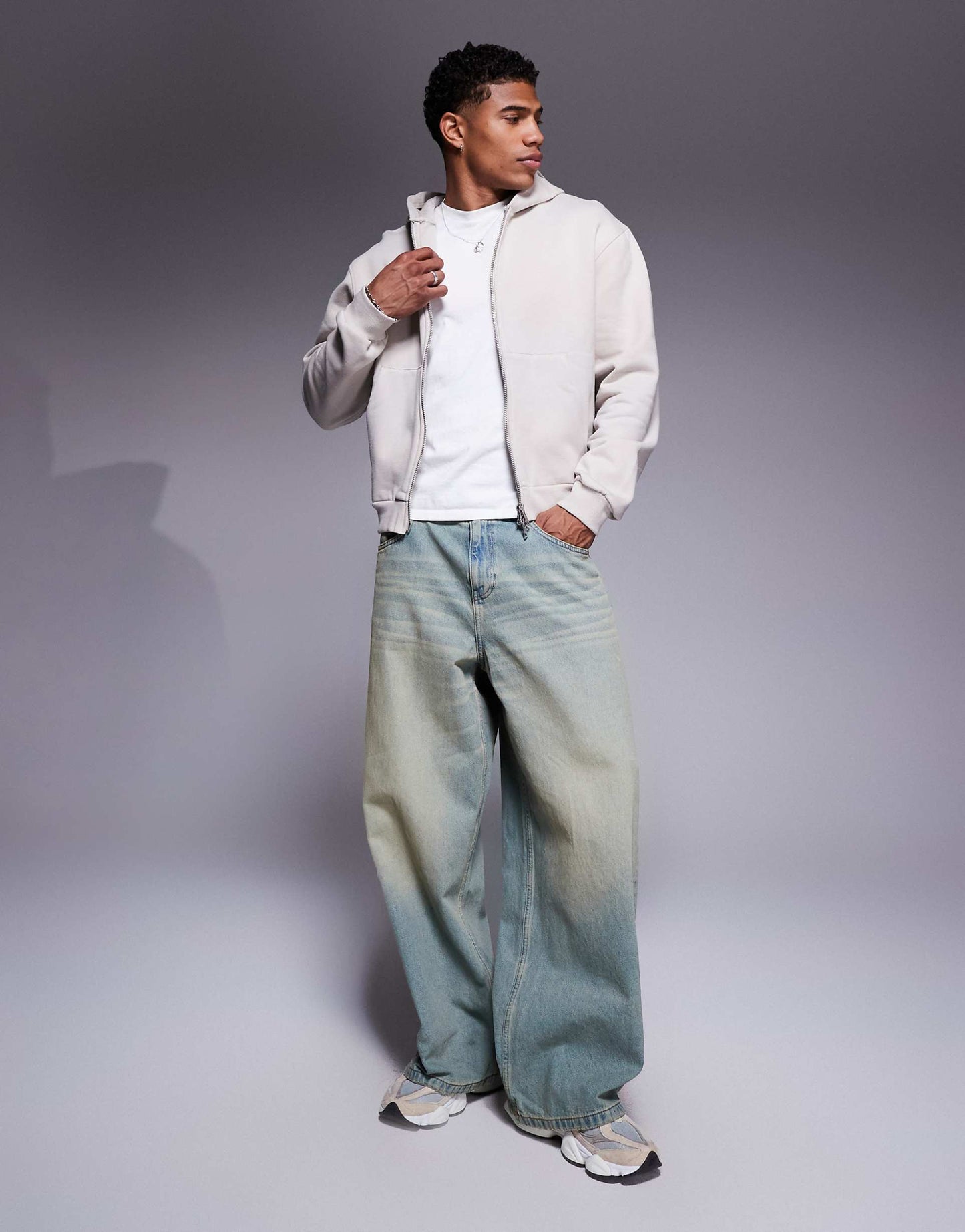 Premium Heavyweight Boxy Oversized Zip Through Hoodie 400Gsm