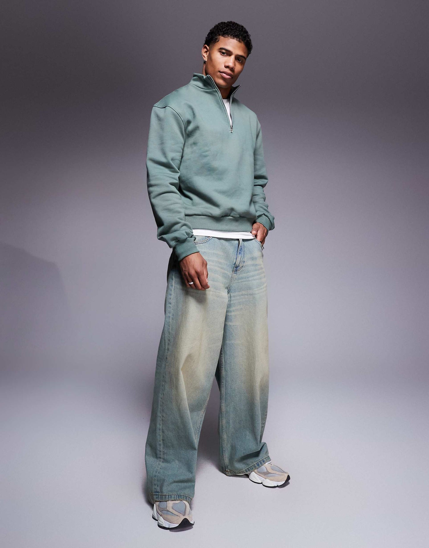 Premium Heavyweight Boxy Oversized Quarter Zip Sweatshirt 400Gsm