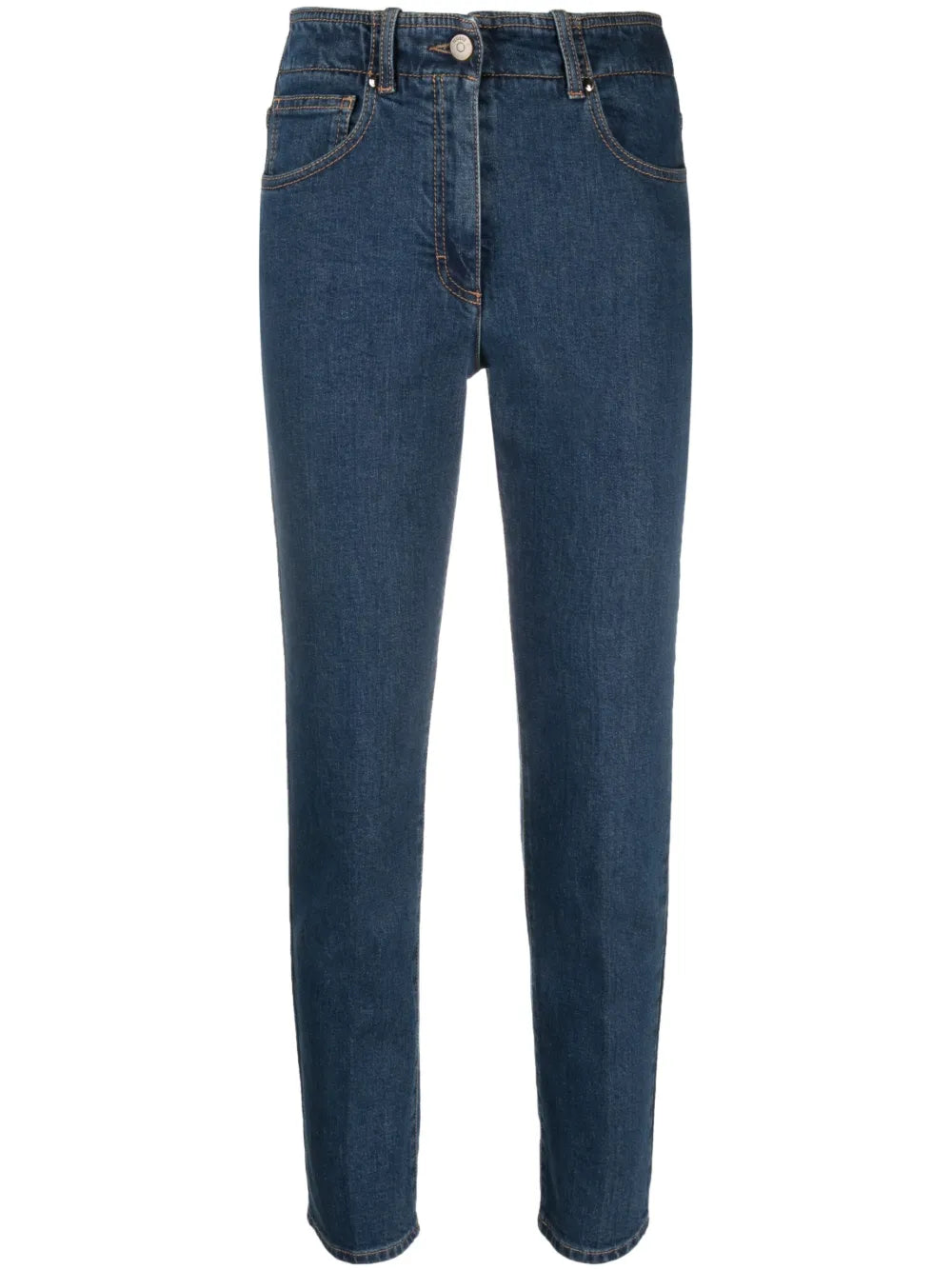 High-Waist Cotton Jeans