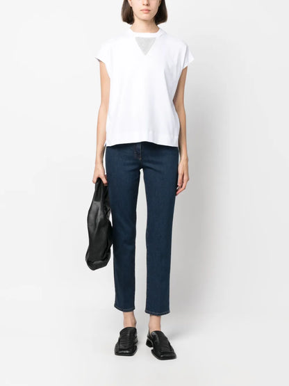 High-Waist Cotton Jeans