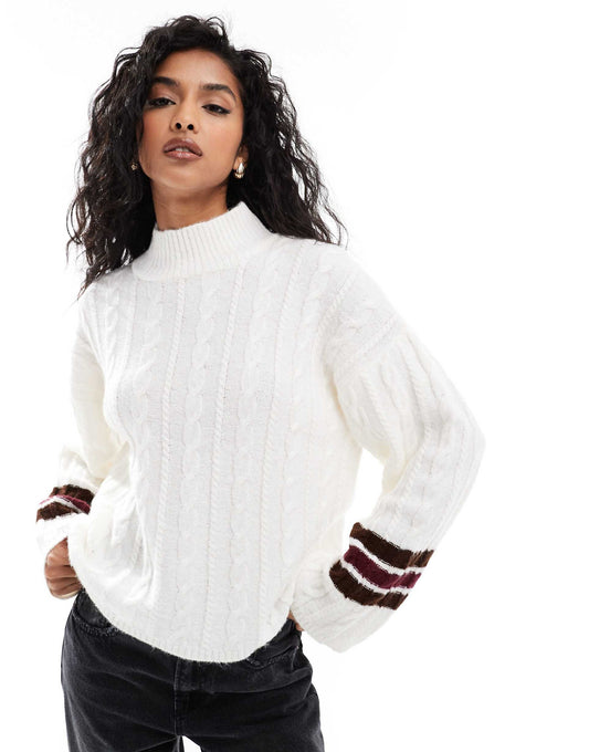 Cable Knit Varsity Jumper