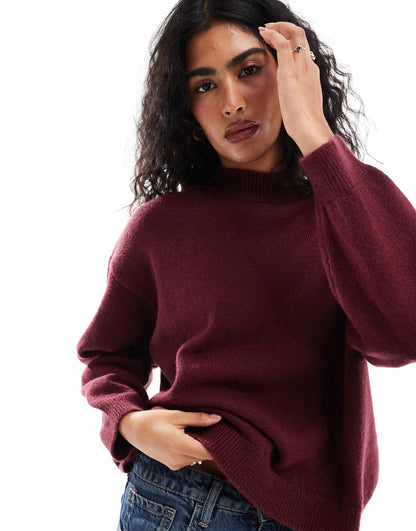 Fluffy Knit High Neck Jumper