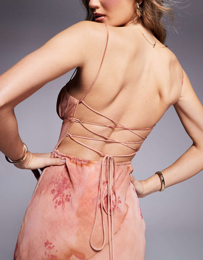 Cami Maxi Dress With Lace Up Back