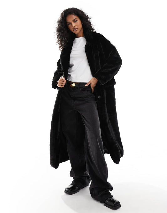 Faux Fur Longline Coat