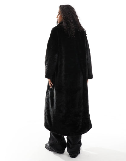 Faux Fur Longline Coat