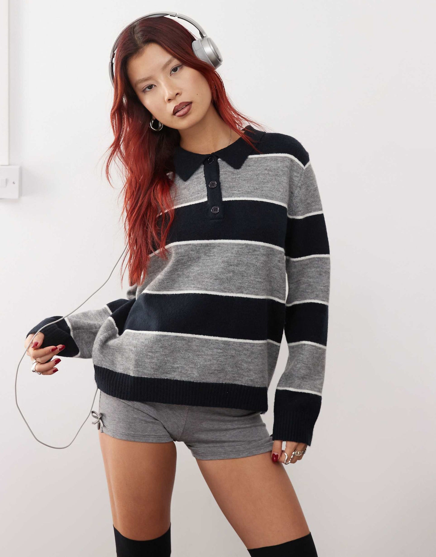 Yusnada Striped Rugby Jumper