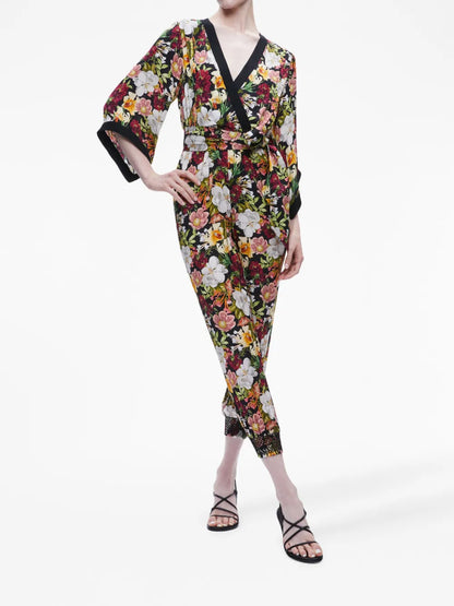 Walda Flowy-Sleeve Wrap Jumpsuit