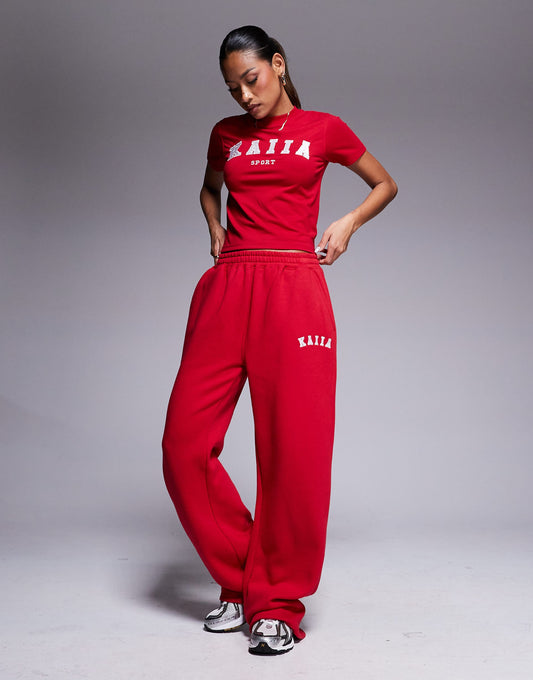 Sport Embroidered Logo Wide Leg Jogger Co-Ord