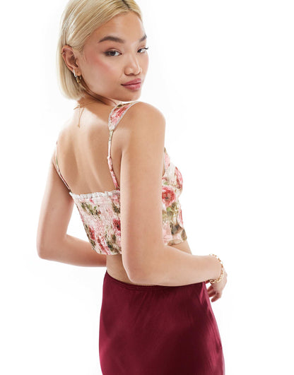 Lace Corset With Ribbon Trim
