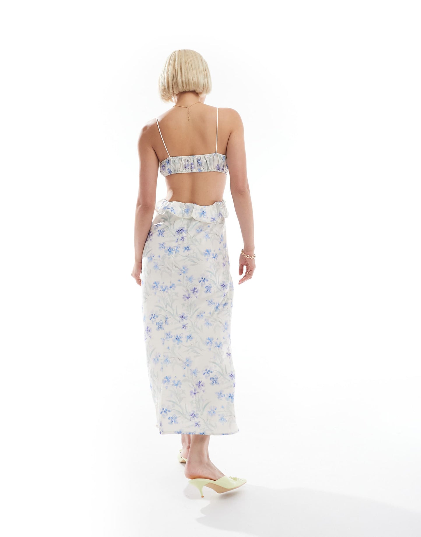 Cut-Out Frill Maxi Dress
