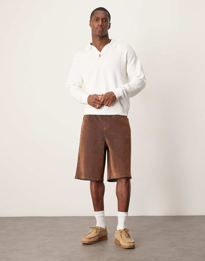 Longer Length Faux Suede Jort