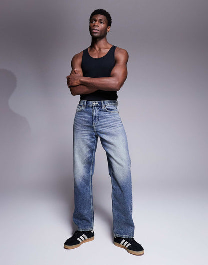 Baggy Fit Jeans With Vintage Tint