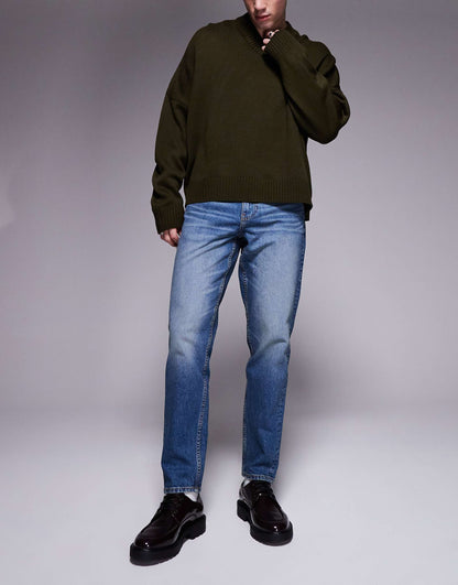 Stretch Tapered Jeans With Tint