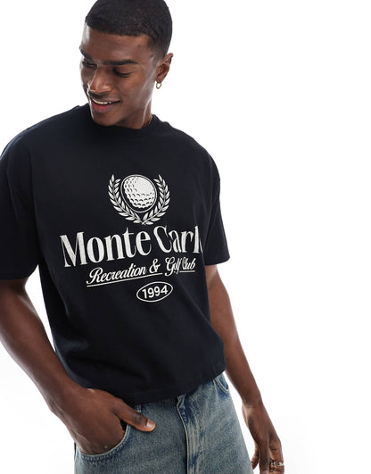 Boxy Oversized T-Shirt With Golf Front Print