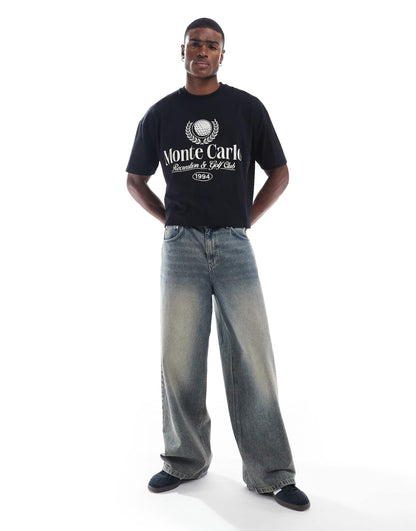 Boxy Oversized T-Shirt With Golf Front Print