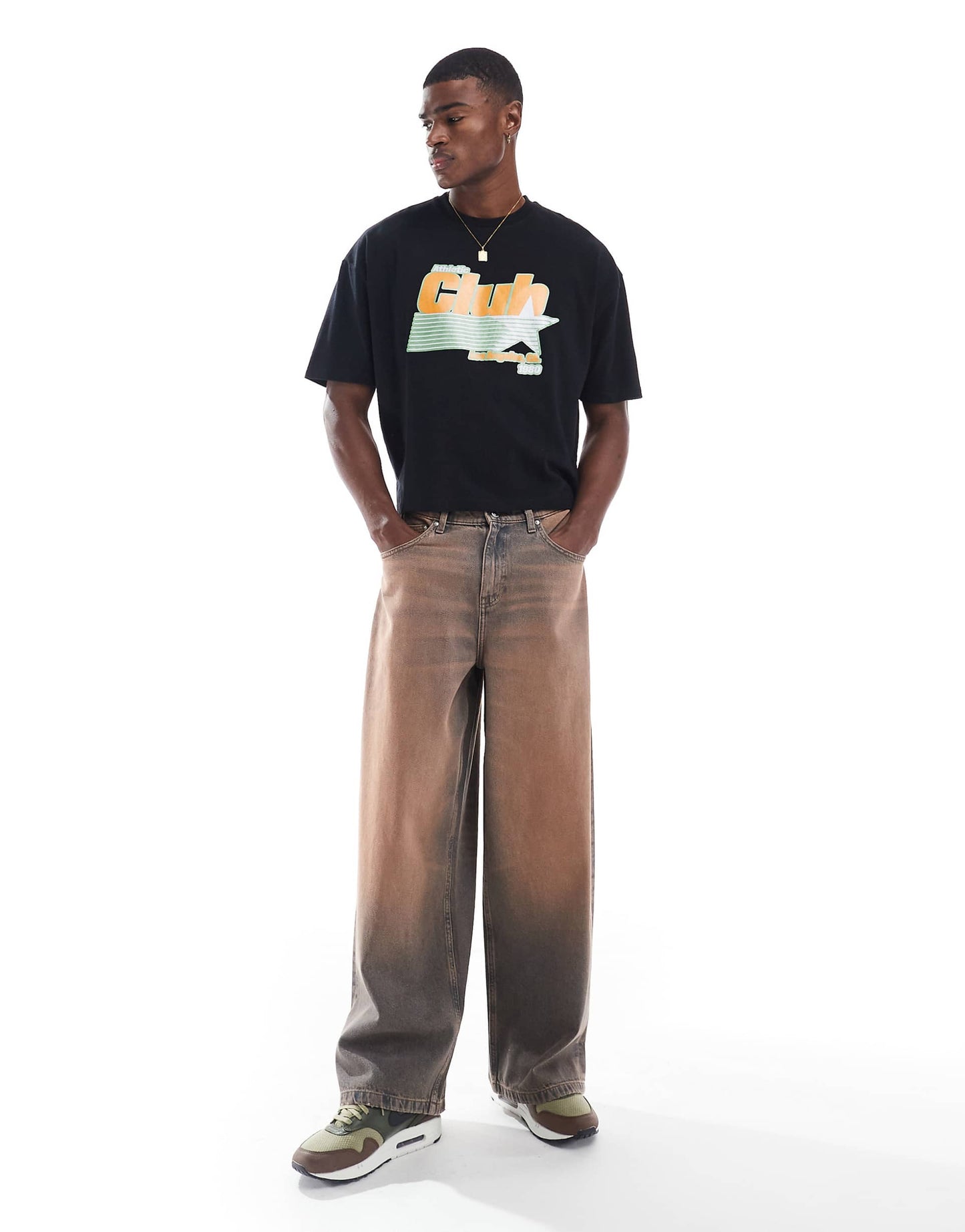 Boxy Oversized T-Shirt With Glitter Sports Graphic