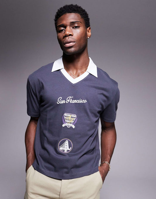 Boxy Relaxed Polo With Sport Front Print