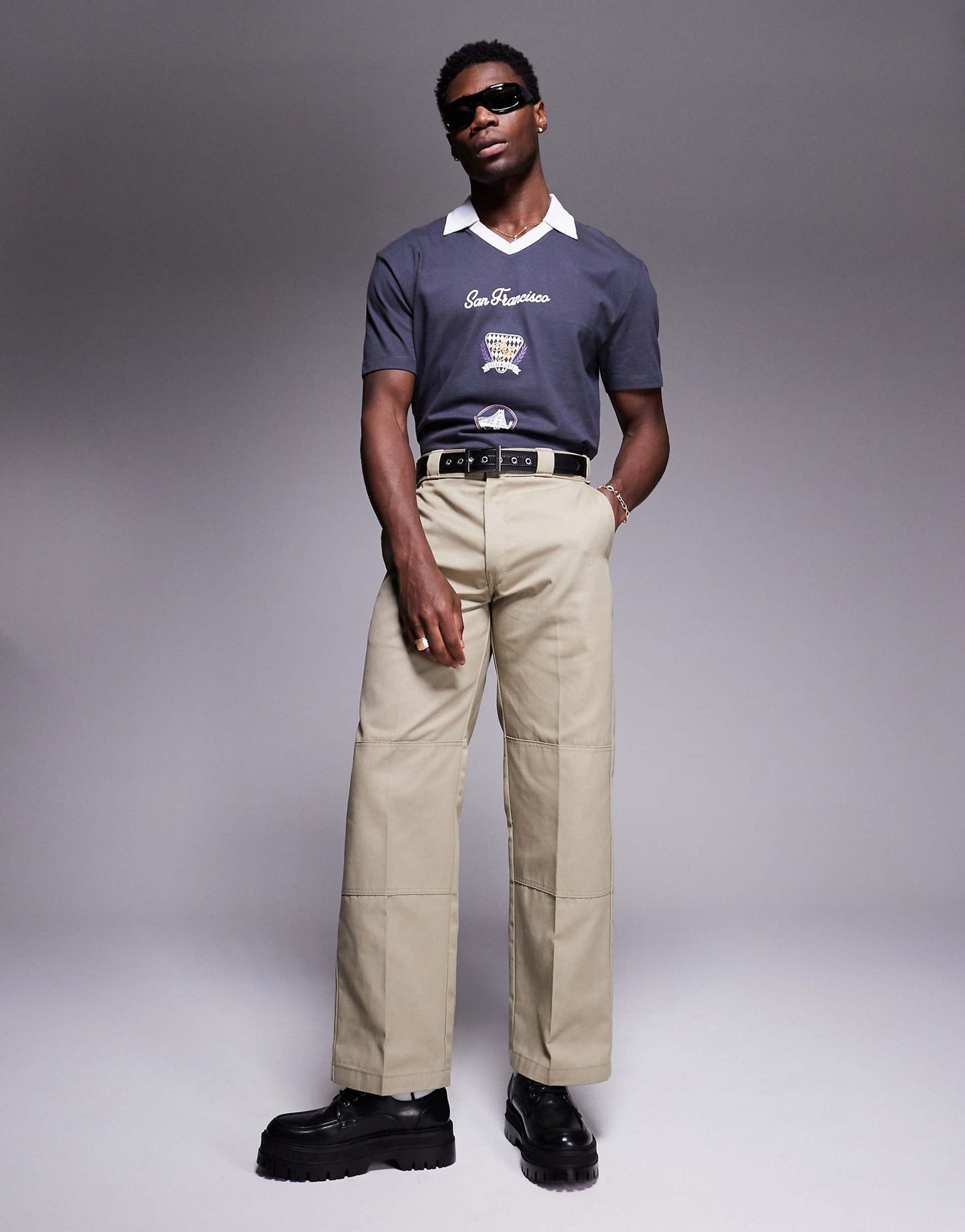 Boxy Relaxed Polo With Sport Front Print