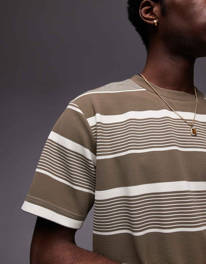 Premium Oversized Fit Stripe T-Shirt