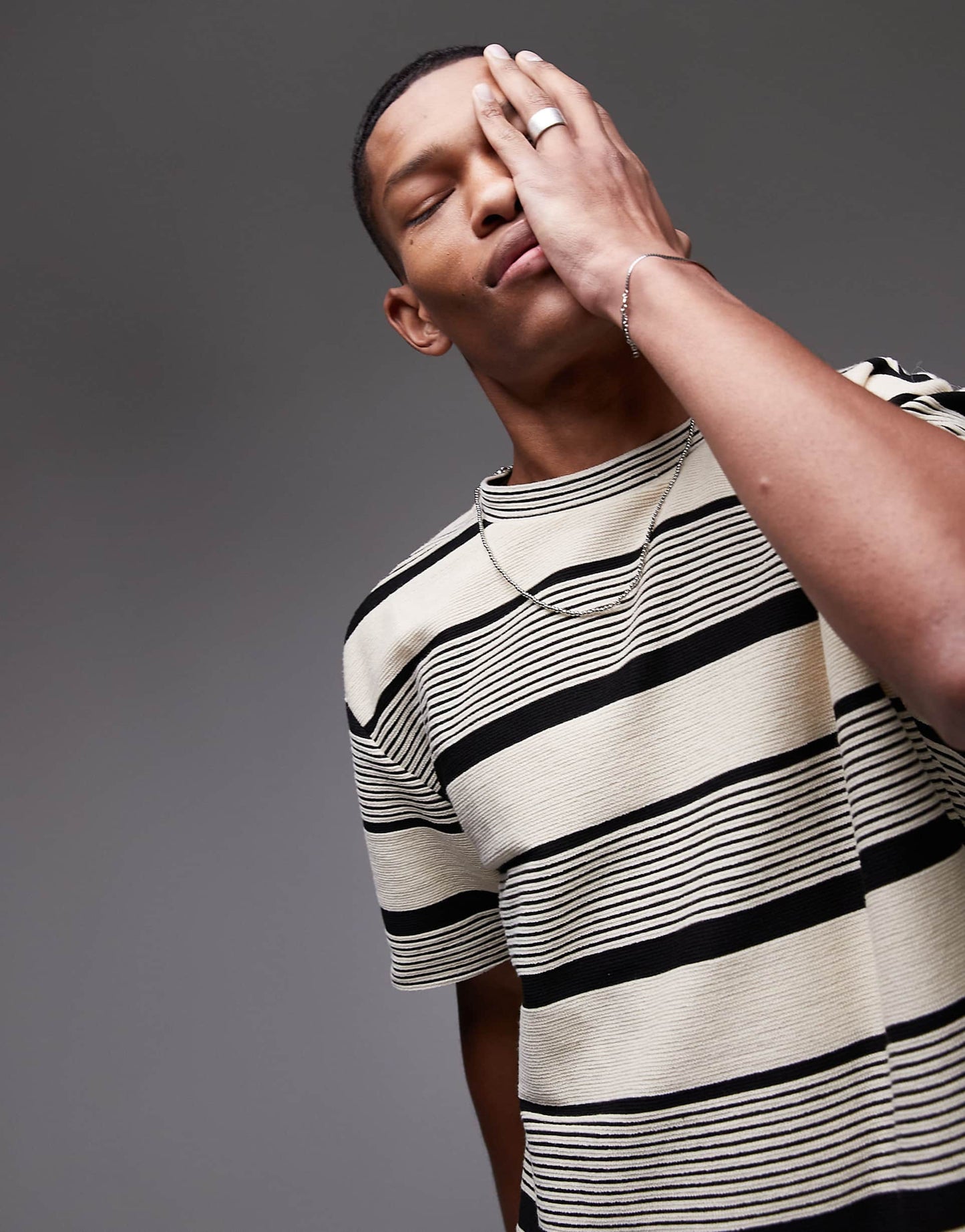 Premium Oversized Fit Stripe T-Shirt