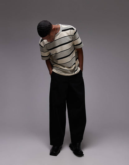 Premium Oversized Fit Stripe T-Shirt