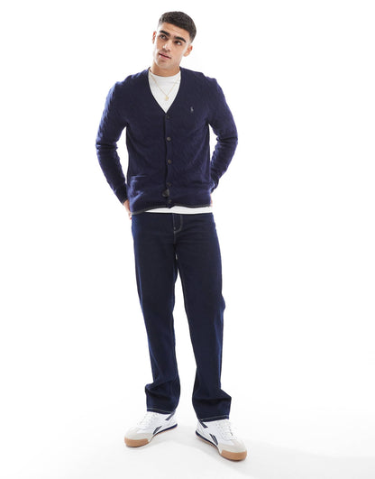 Icon Logo Wool Cable Knit Cardigan