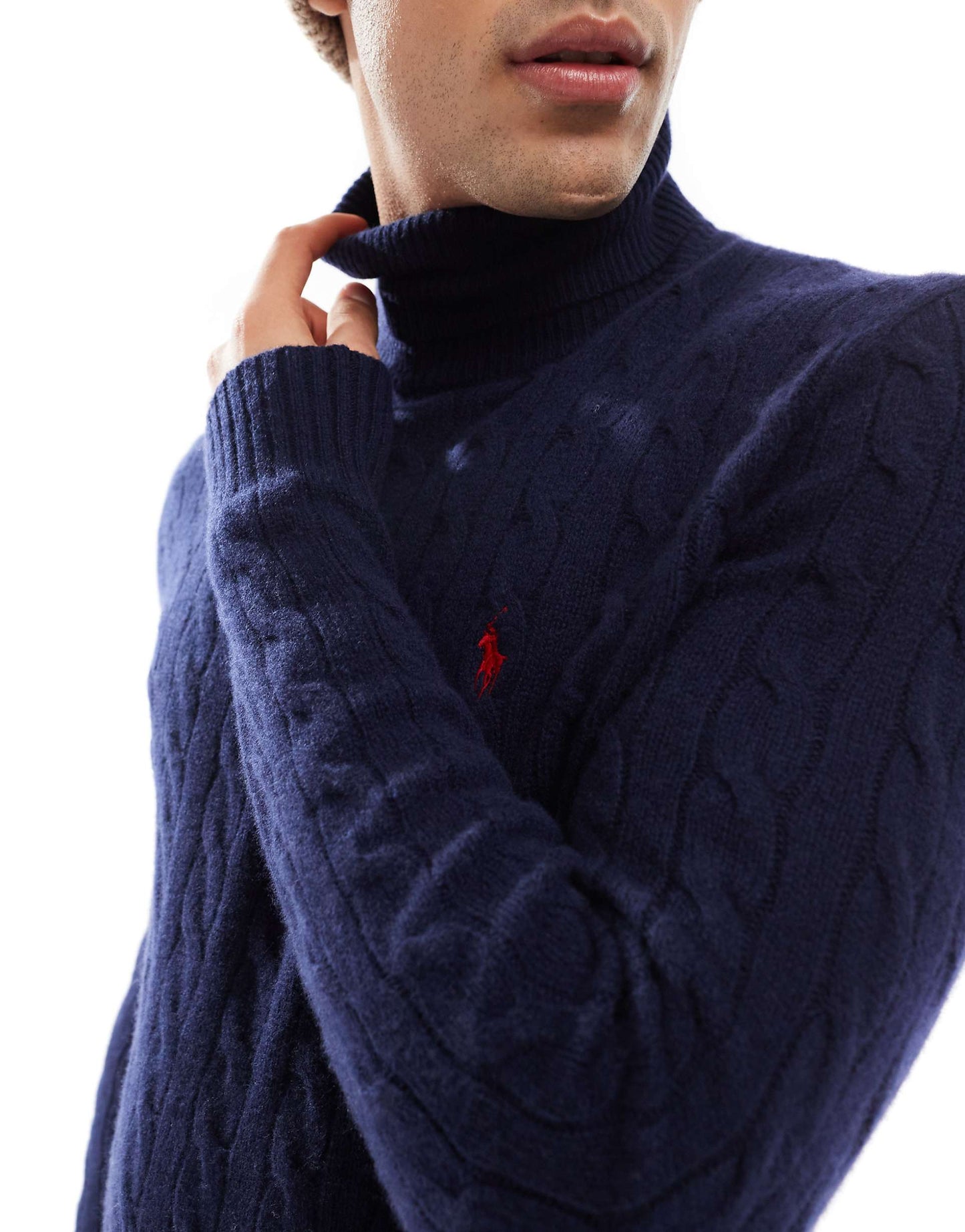 Icon Logo Wool Cable Knit Half Zip Jumper
