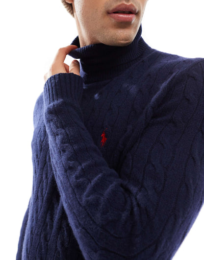 Icon Logo Wool Cable Knit Half Zip Jumper