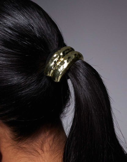 Hammered Metal Hair Tie