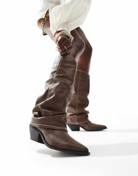 Lexus Slouchy Fold Over Western Boots