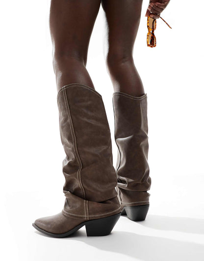 Lexus Slouchy Fold Over Western Boots