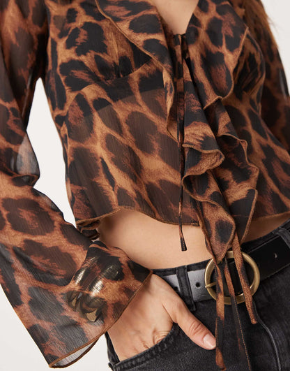 Ruffle Front Shell Top