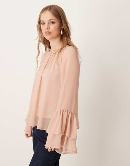 Frill Sleeve Shell Top