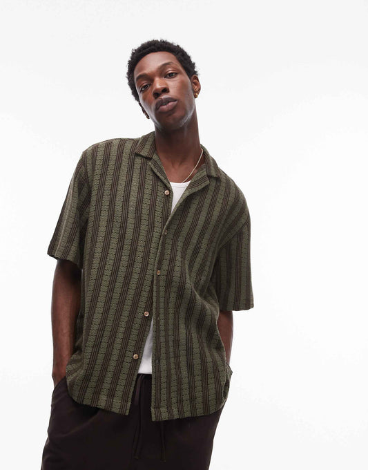 Short Sleeve Knitted Crochet Shirt