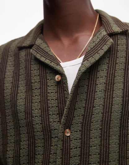 Short Sleeve Knitted Crochet Shirt